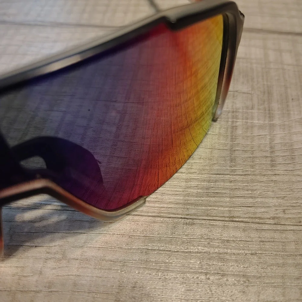 Blenders Eyewear Kingdom Polarized Shield Sunglasses Black Red Orange Mirror